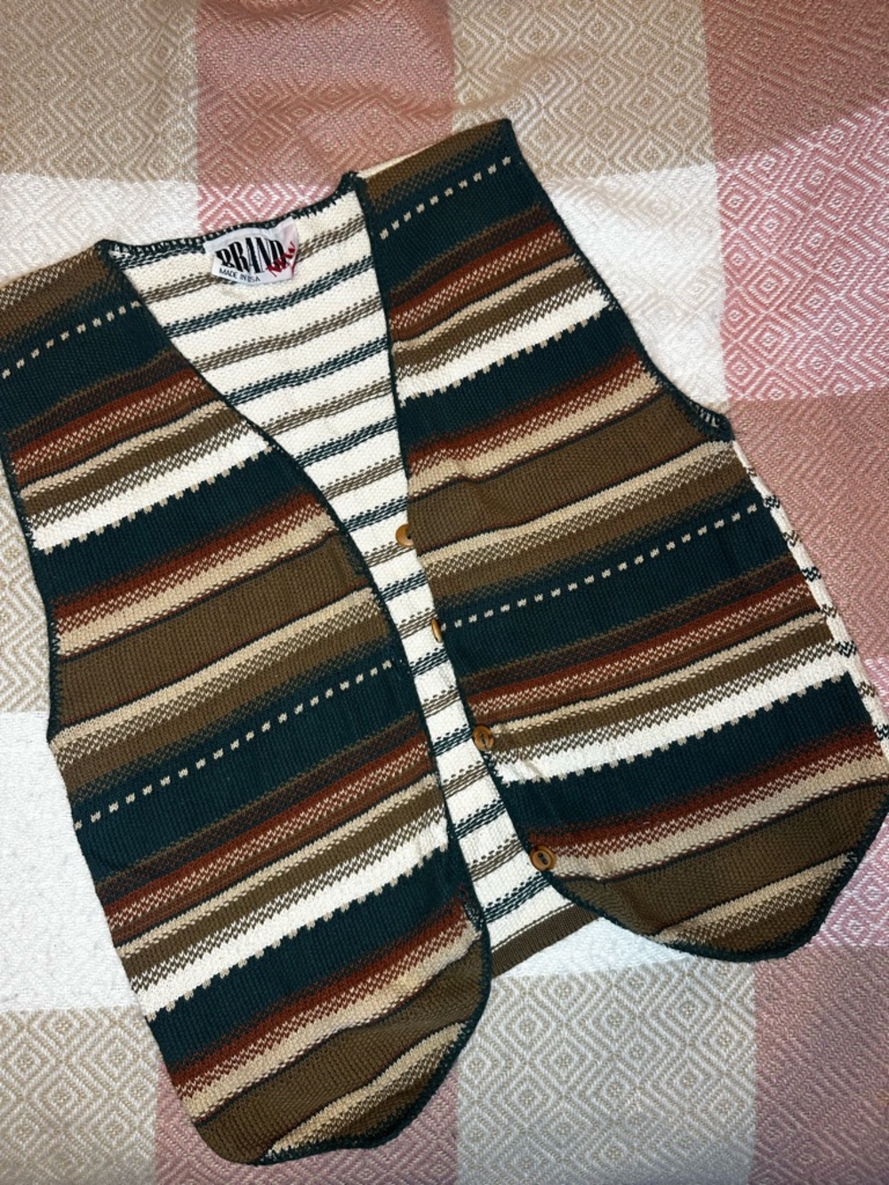 Vintage Striped Knit Vest